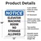 Signmission Elevator Machine Room No Storage Allowed, 12 in W x Rectangle, Aluminum OS-2PACK-NS-A-1218-V-11732 - alternate 5